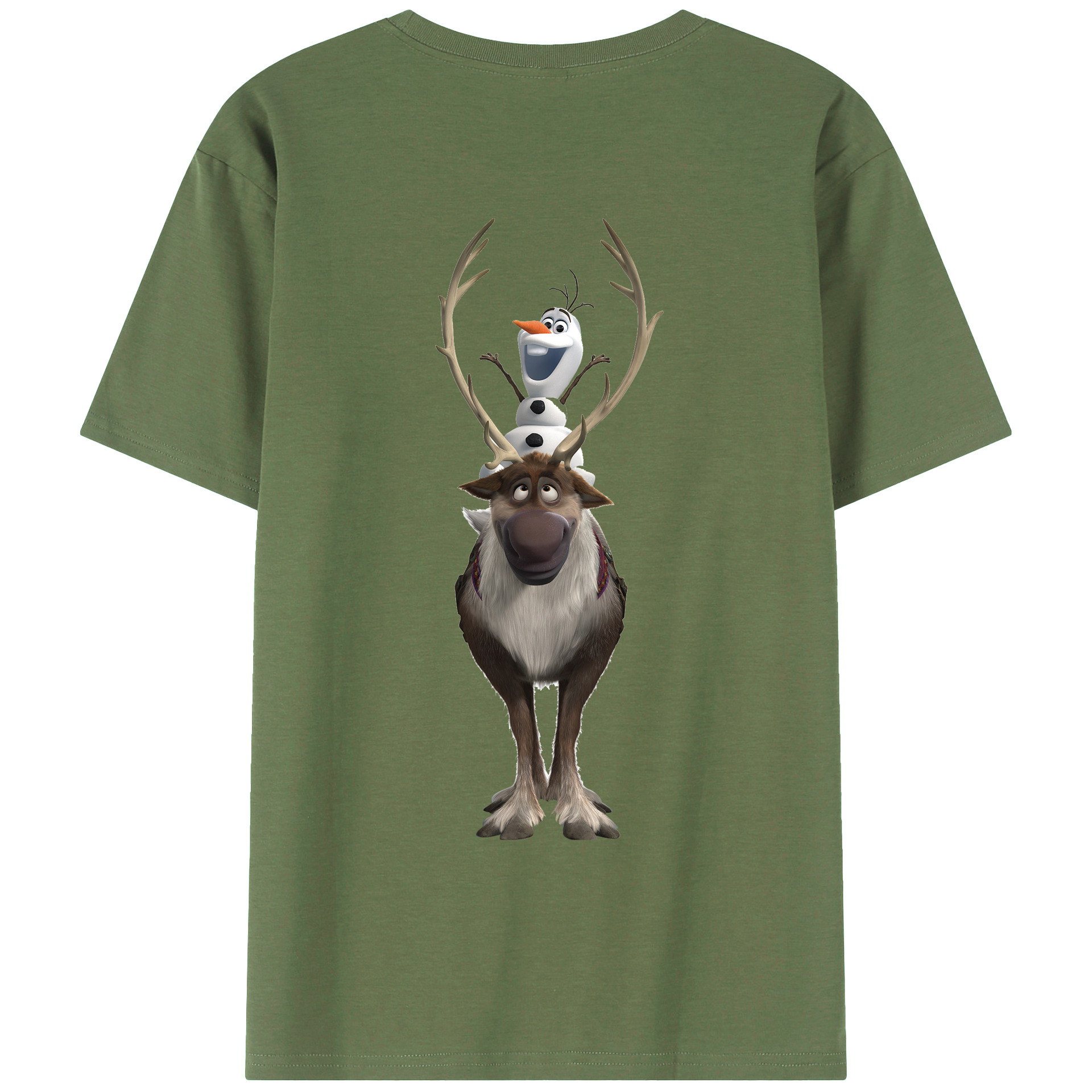 （画像用） アナと雪の女王 アンナ エルサ Frozen Anna Elsa 綿100％ メンズ半袖Tシャツ（バックプリント） 通気性